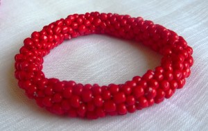 Bead crochet rope bracelet red