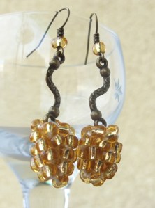 Beaded gold earrings