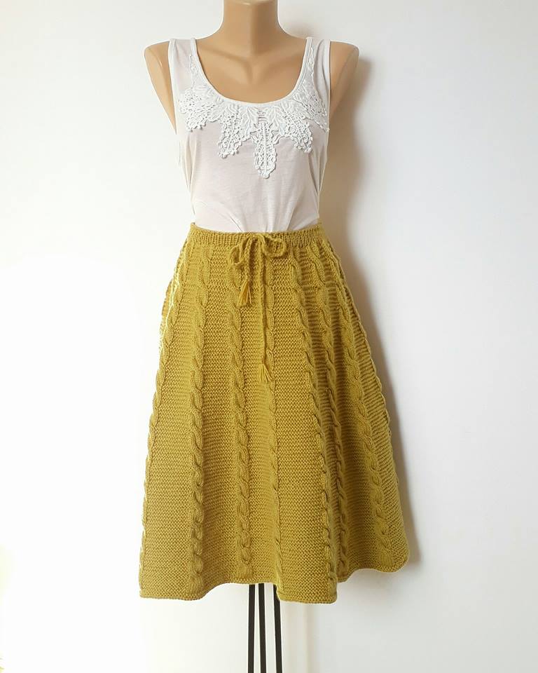 Fusta tricotata mustar